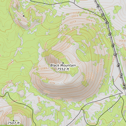 OpenTopoMap map of Black Mountain, AZ