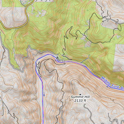 OpenTopoMap map of Oregon Bar, CA