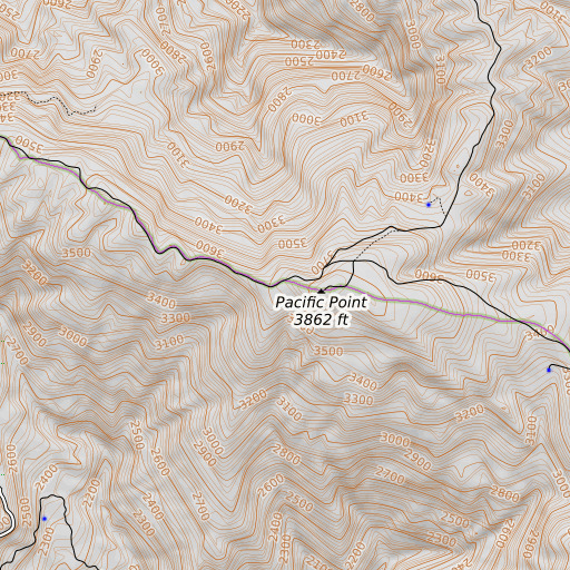 OpenTopoMap map of Pacific Point, CA