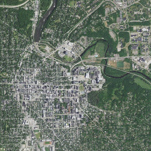 Aerial imagery of Taubman Library, MI