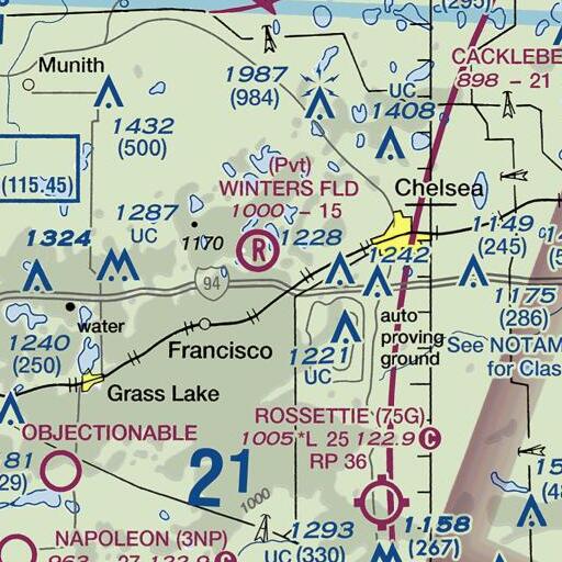 FAA VFR chart of Interchange 156, MI