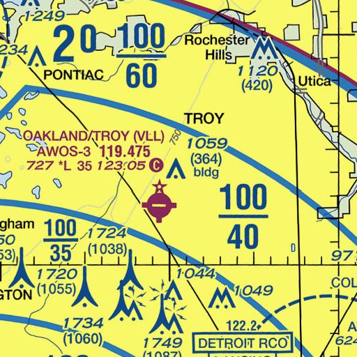 FAA VFR chart of Interchange 69, MI