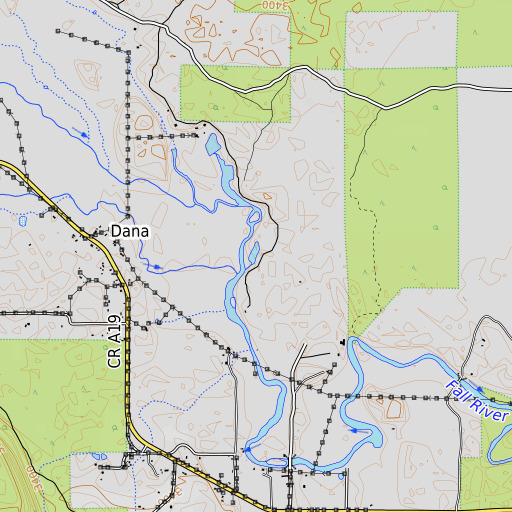 OpenTopoMap map of Rainbow Spring, CA