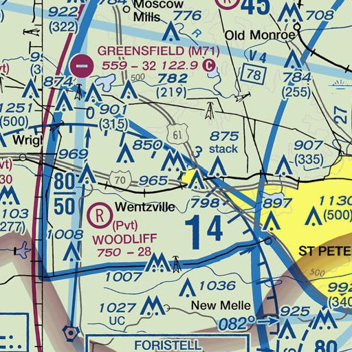FAA VFR chart of Emil E. Holt High School, MO