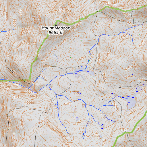 OpenTopoMap map of Rowell Meadow, CA