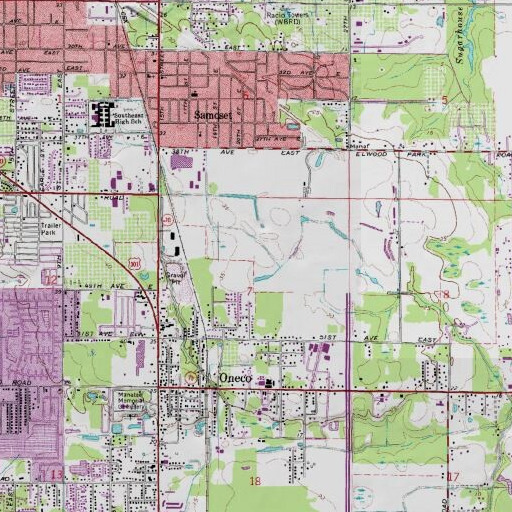 USGS 24K topo map of Manatee County Emergency Medical Services, FL