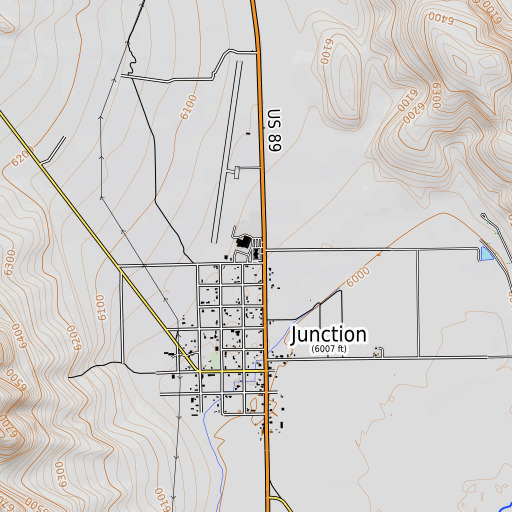 OpenTopoMap map of Piute County Ambulance, UT