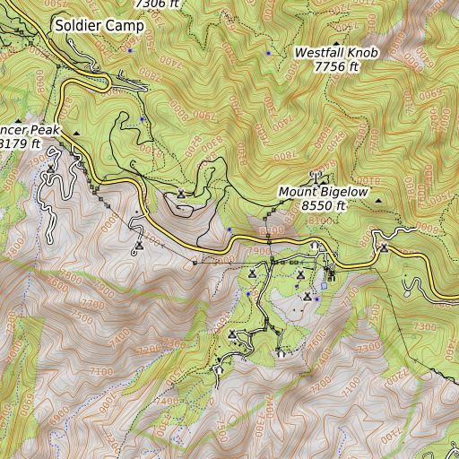 OpenTopoMap map of Boy Scout Spring, AZ