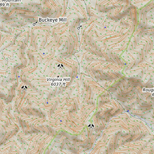 OpenTopoMap map of Cement Spring, AZ
