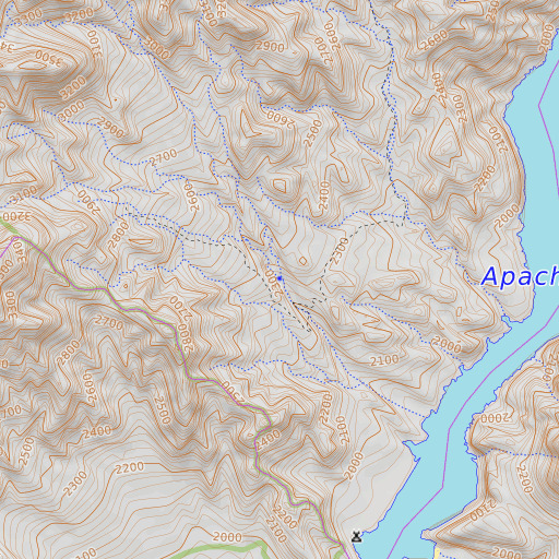 OpenTopoMap map of Bronco Spring, AZ