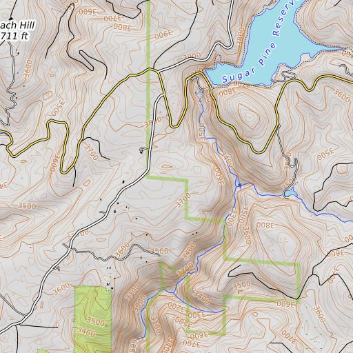 OpenTopoMap map of Succor Flat, CA
