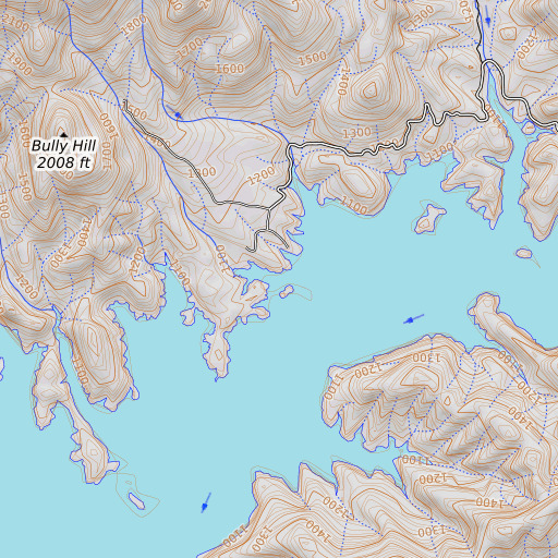 OpenTopoMap map of Town Creek, CA