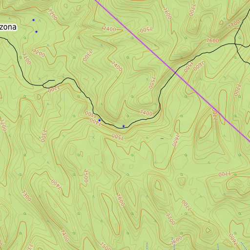 OpenTopoMap map of Upper Pizona Spring, CA