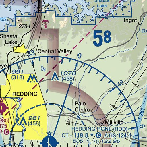 FAA VFR chart of Yank Creek, CA