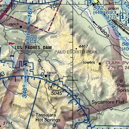 FAA VFR chart of Bear Canyon, CA