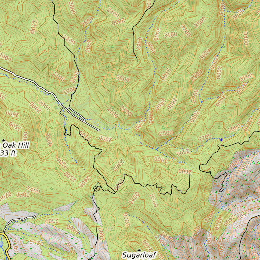 OpenTopoMap map of Bear Canyon, CA