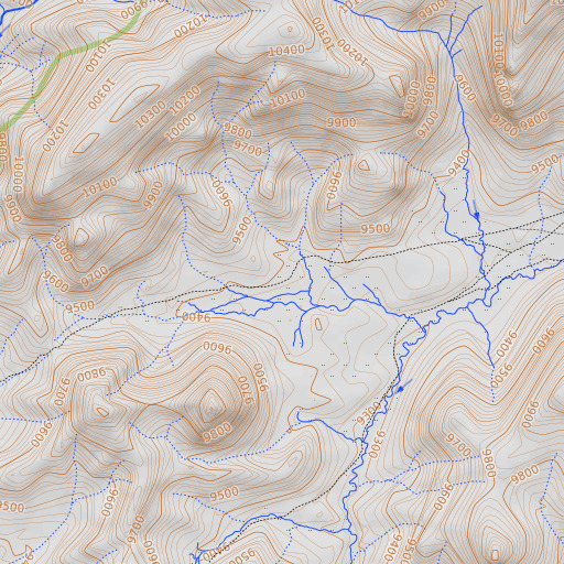 OpenTopoMap map of Bullfrog Meadow, CA
