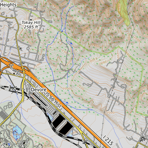 OpenTopoMap map of Cable Canyon, CA