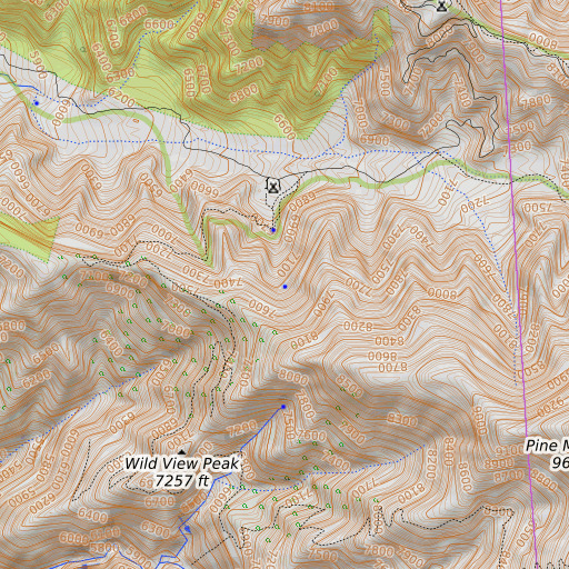 OpenTopoMap map of Columbine Spring, CA