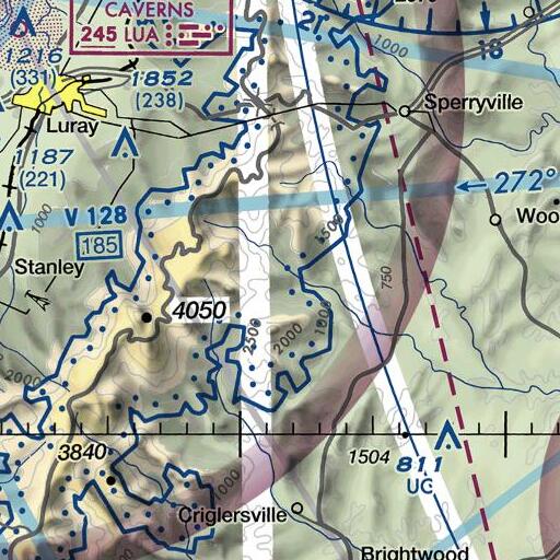 FAA VFR chart of Lindsay Mountain, VA