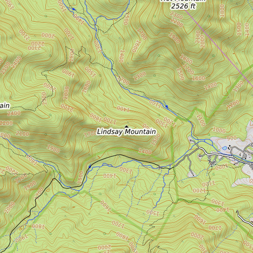 OpenTopoMap map of Lindsay Mountain, VA