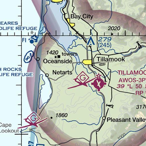 FAA VFR chart of B B Dairy, OR