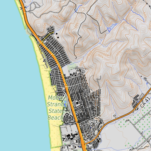 OpenTopoMap map of Del Mar Elementary School, CA