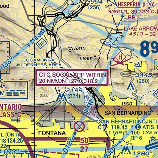 FAA VFR chart of Devore, CA