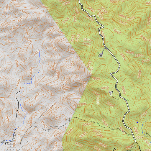 OpenTopoMap map of Cerbat Mountains, AZ