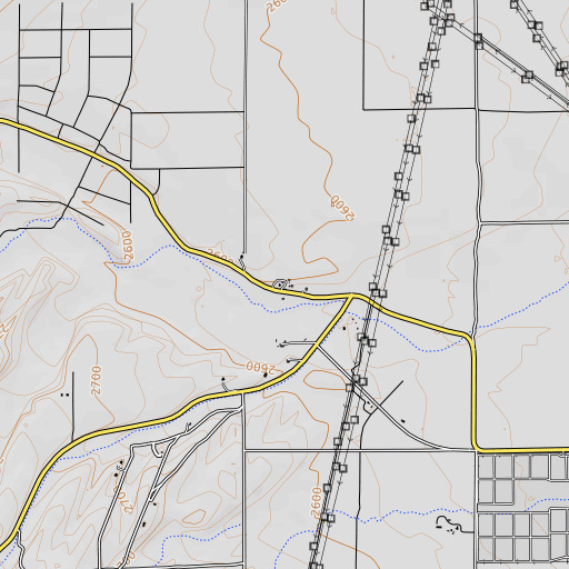 OpenTopoMap map of Eric Munz Ranch, CA