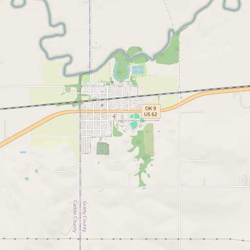 OpenStreetMap map of Verden Elementary School, OK