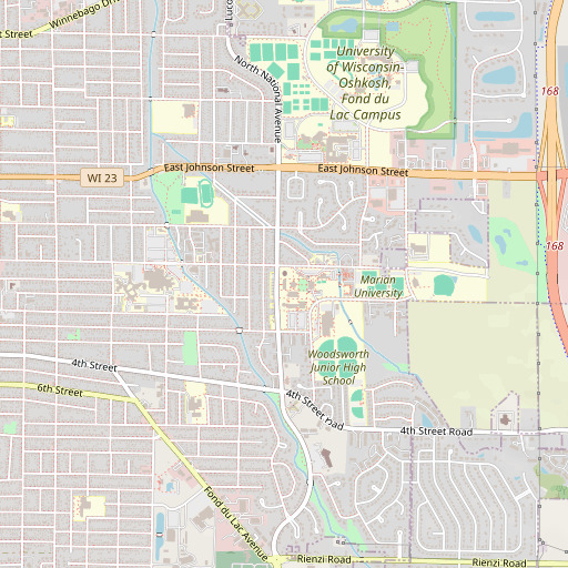 OpenStreetMap map of Marian University, WI