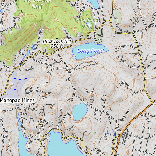 OpenTopoMap map of Wixsom Hill, NY
