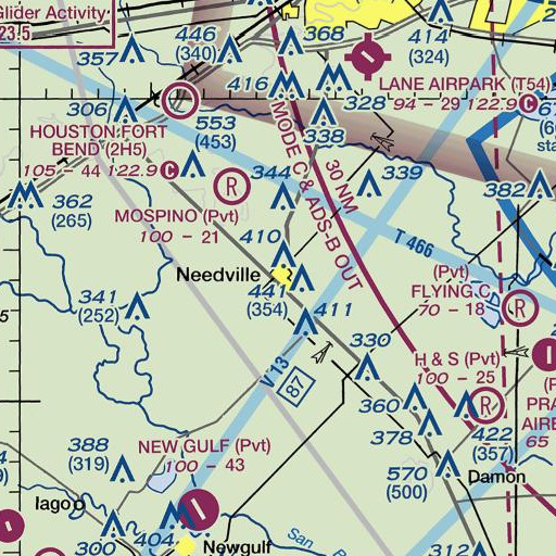 FAA VFR chart of Needville Post Office, TX