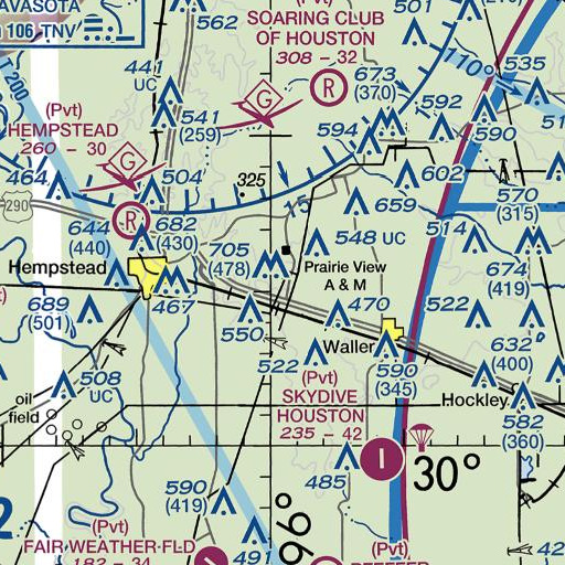 FAA VFR chart of Prairie View Post Office, TX