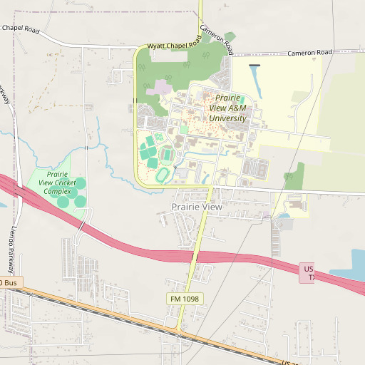 OpenStreetMap map of Prairie View Post Office, TX