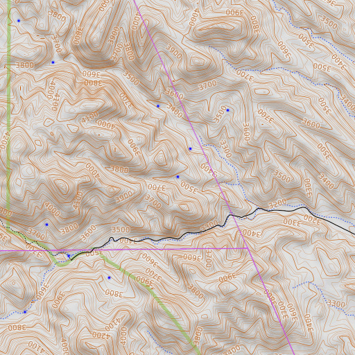 OpenTopoMap map of Case Knife Spring, AZ