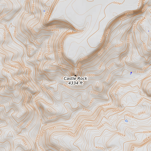 OpenTopoMap map of Castle Rock, AZ