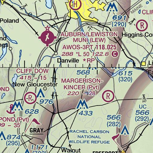 FAA VFR chart of Ruby Cemetery, ME
