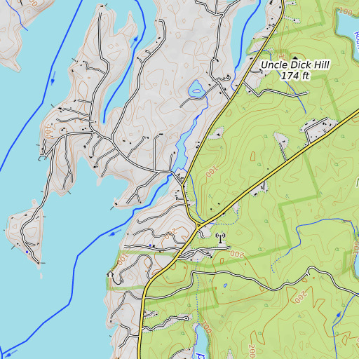 OpenTopoMap map of Smith Graves, ME
