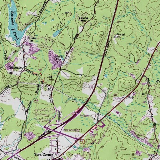 USGS 24K topo map of Knickerbocker Cemetery, ME