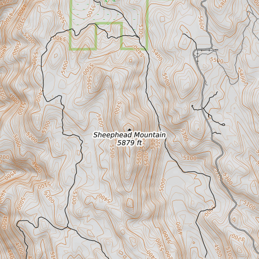 OpenTopoMap map of Sheephead Mountain, CA