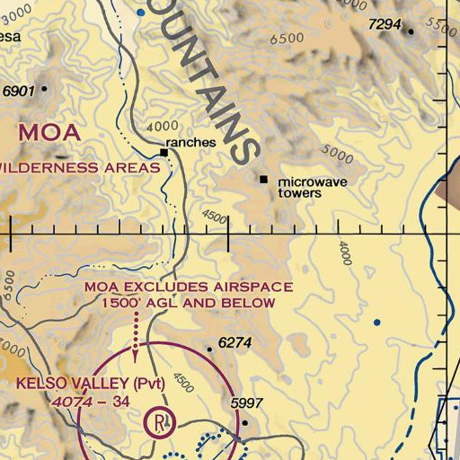 FAA VFR chart of Shoemaker Spring, CA