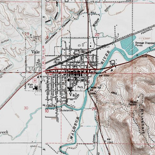 USGS 24K topo map of Malheur County Sheriff's Office, OR