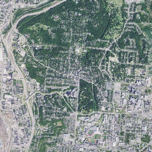 Aerial imagery of Esquire Theatre, OH