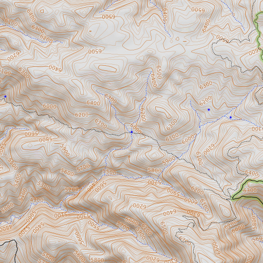 OpenTopoMap map of Willow Spring, CA