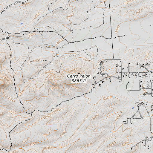 OpenTopoMap map of Cerro Pelon, AZ