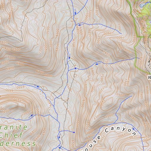 OpenTopoMap map of Big Spring Trail, CA