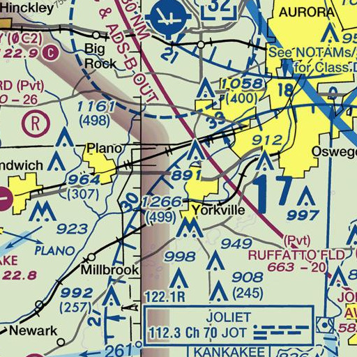 FAA VFR chart of Kendall County Jail, IL