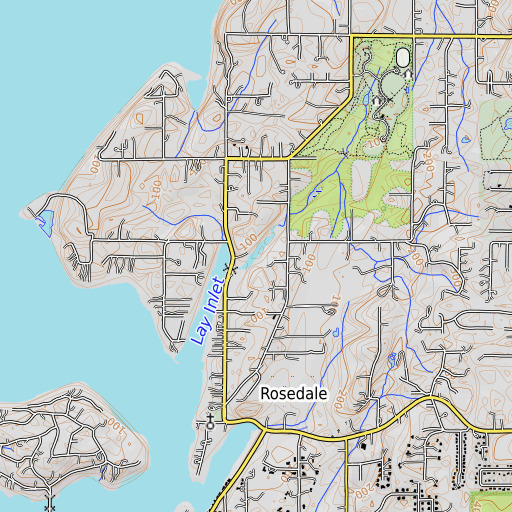 OpenTopoMap map of Meyer Creek, WA